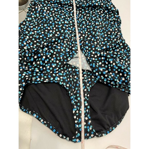 Blue polkadot halter top swimsuit one piece lined padded Halter Women’s 3x Retro - Picture 7 of 10